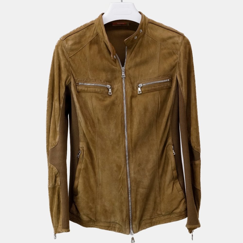 Prada Brown Suede Biker Jacket